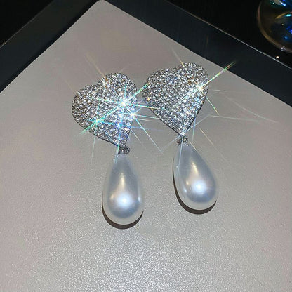 Crystal Heart Opera Earrings