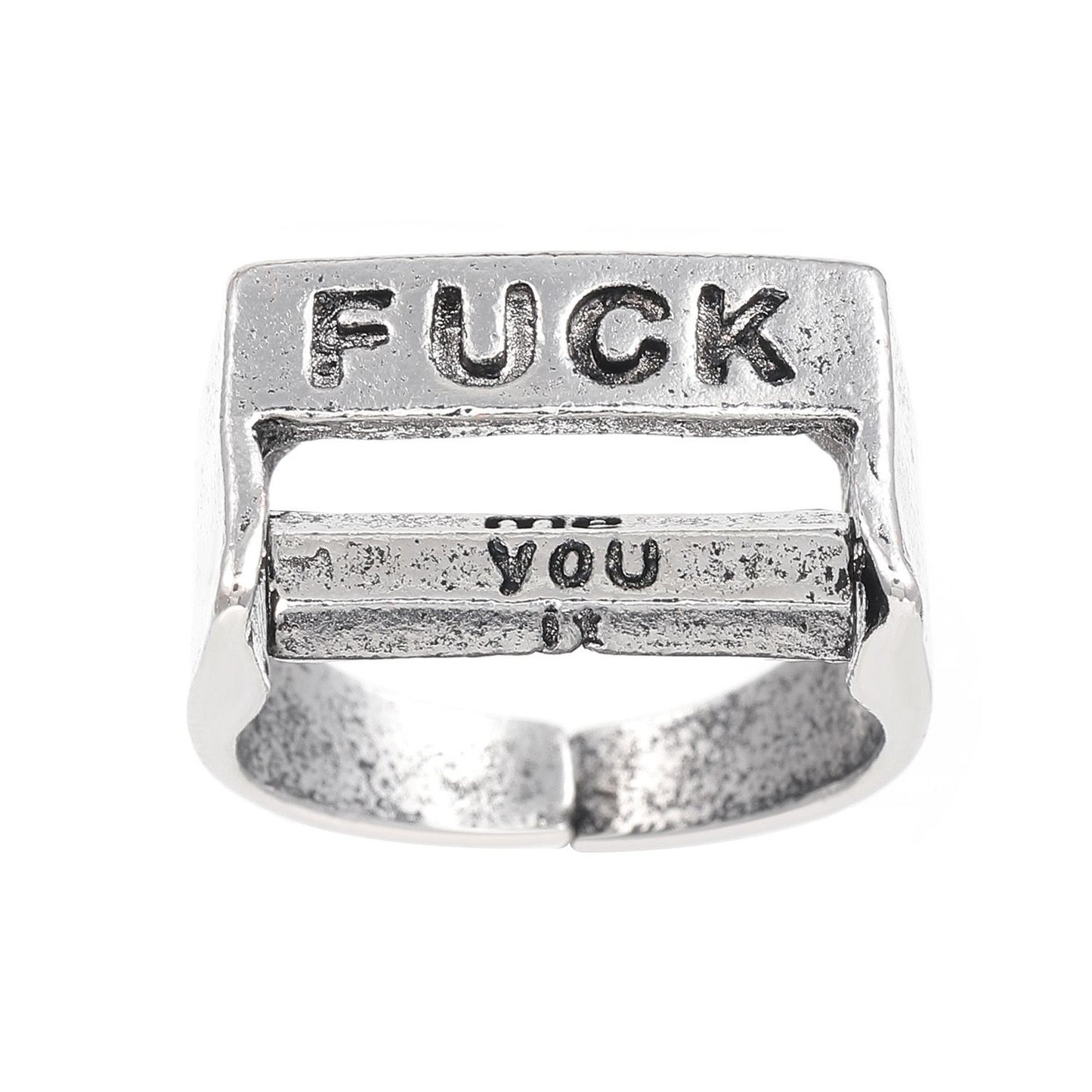 Mood Stamp Statement Slider Rings (LOVE/FUCK)