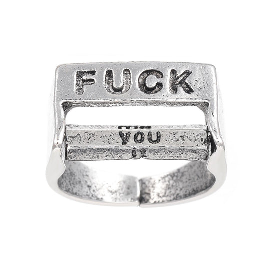 Mood Stamp Statement Slider Rings (LOVE/FUCK)