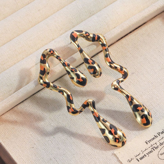 Leopard Wave Drops Earrings