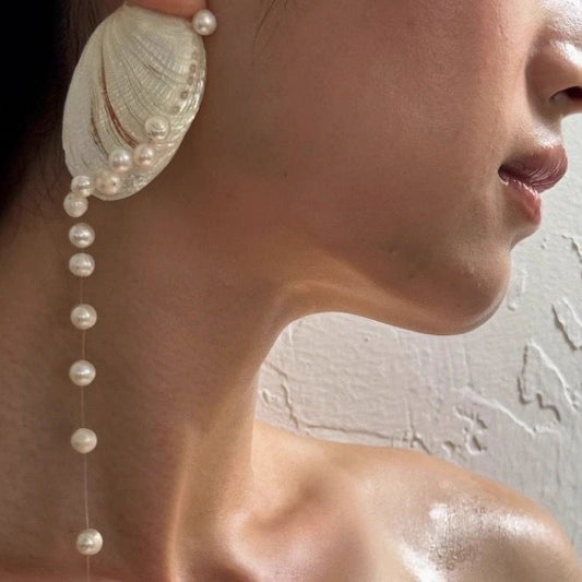 Pearl Shell Drop One Side Ear Cuff