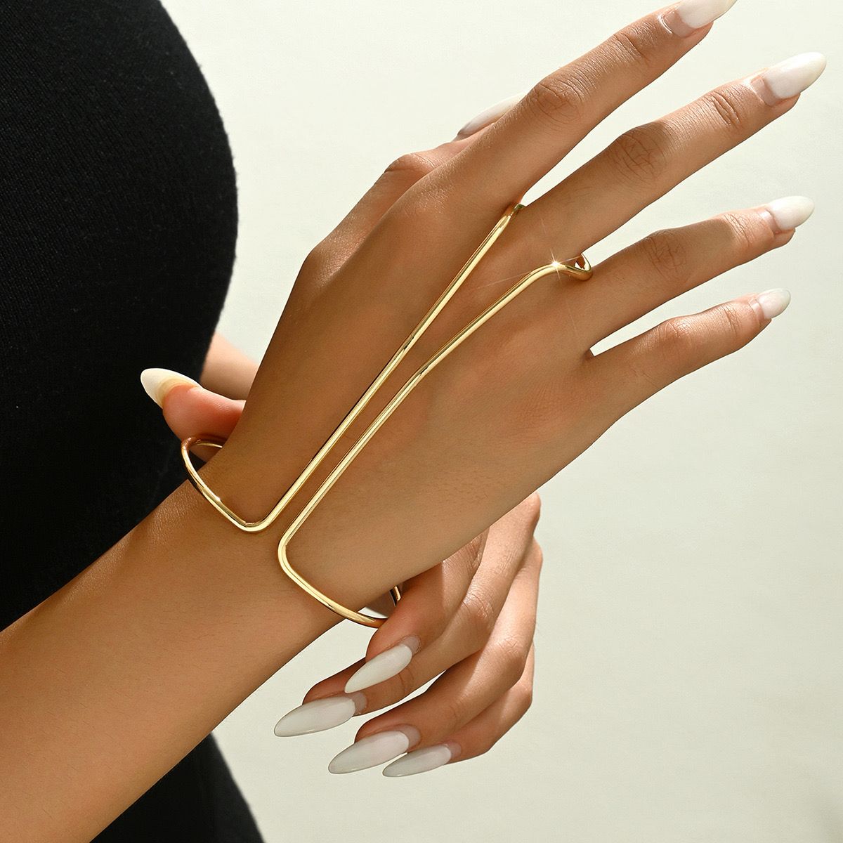 Sculptural Gold Hand Cuff