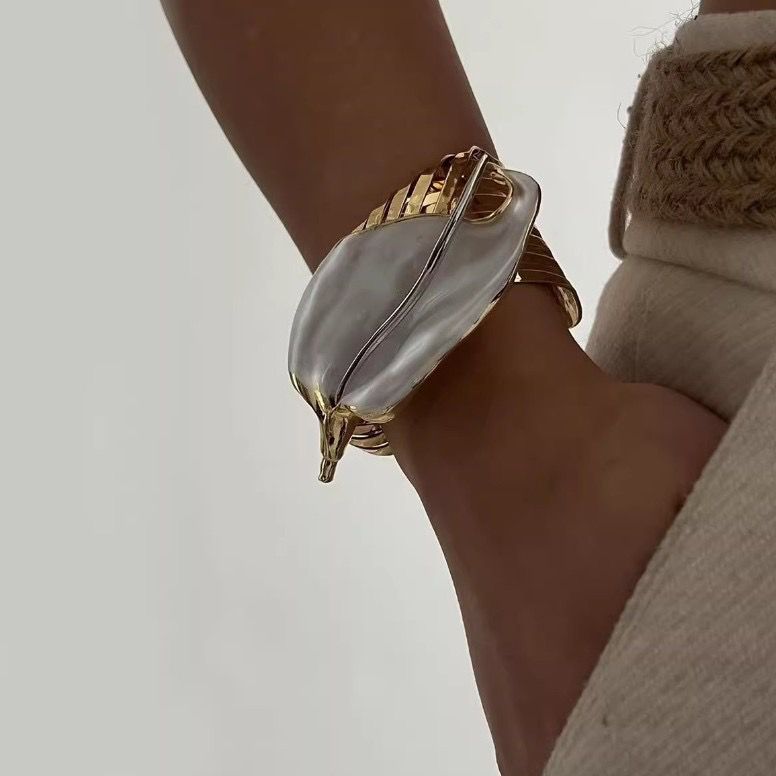 Sculptural White Hand Cuff