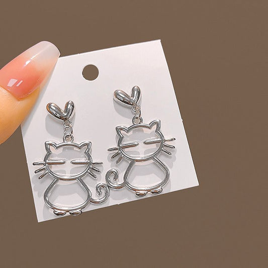 Sweetheart Kitty Drop Earring