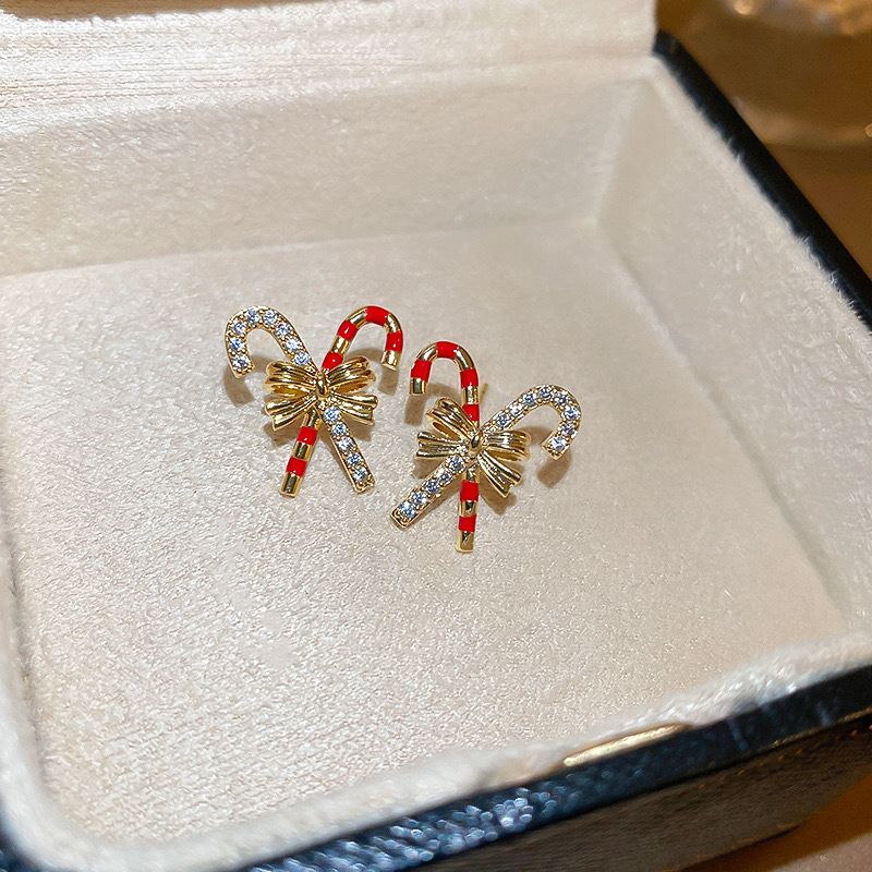 Candy Cane Christmas Studs