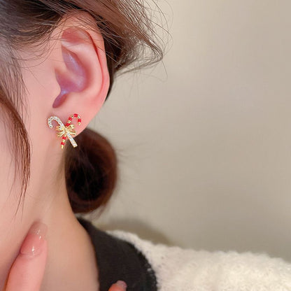 Candy Cane Christmas Studs