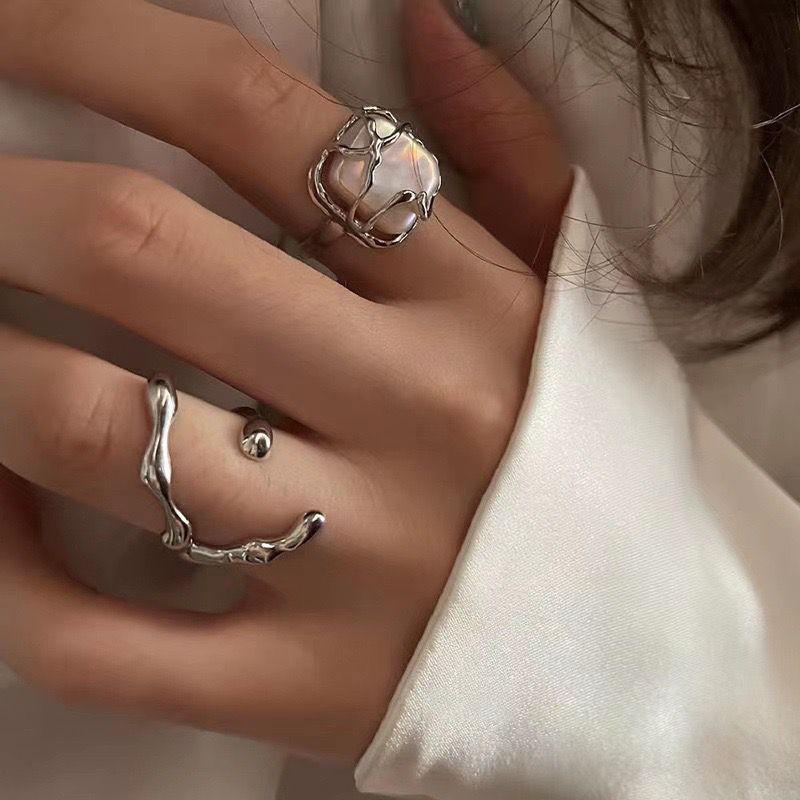 Artisanal Molten Silver Adjustable Rings