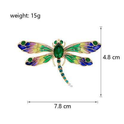 Emerald Dragonfly Brooch