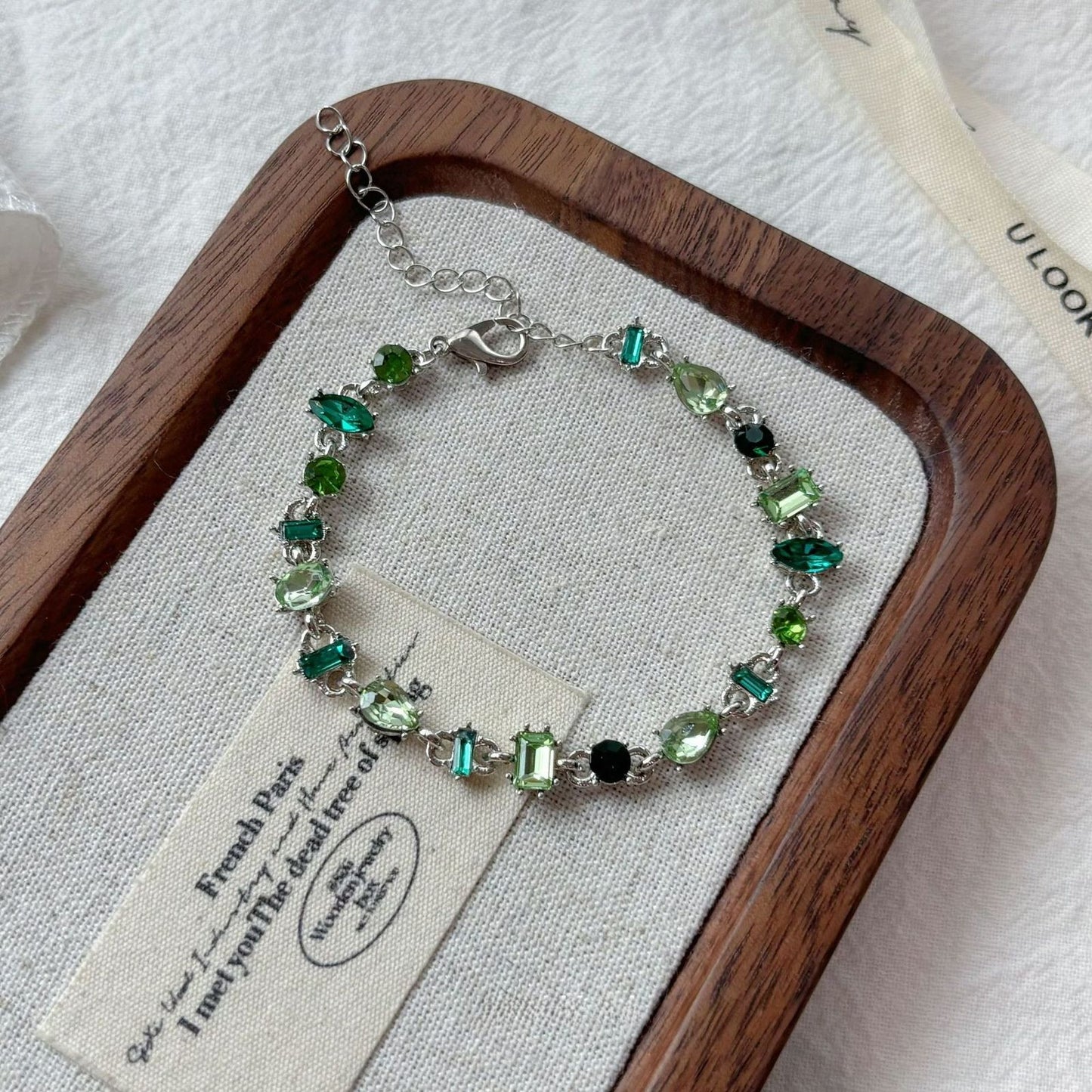 Emerald Rhinestone Bracelet