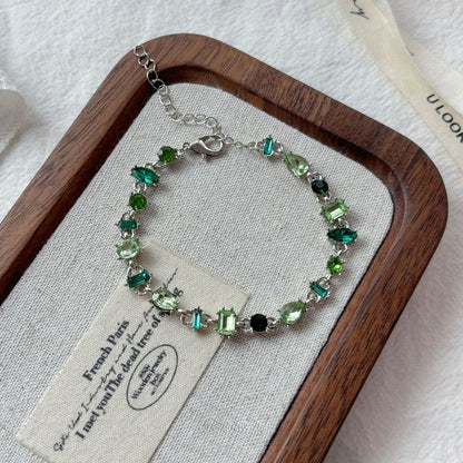 Emerald Rhinestone Bracelet