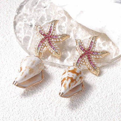 Starfish Shell Drop Earrings