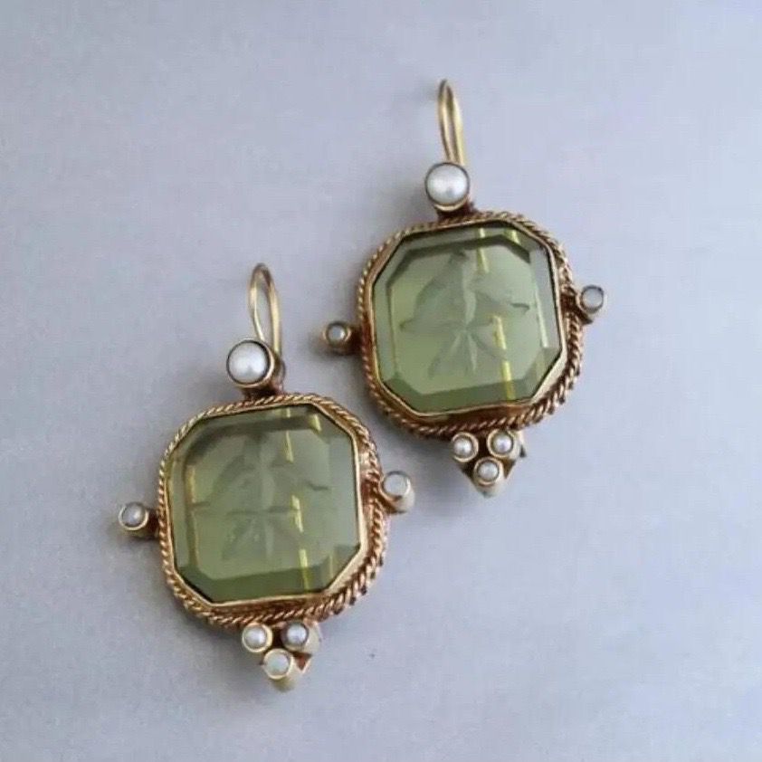 Sage Pearl Drop Earring