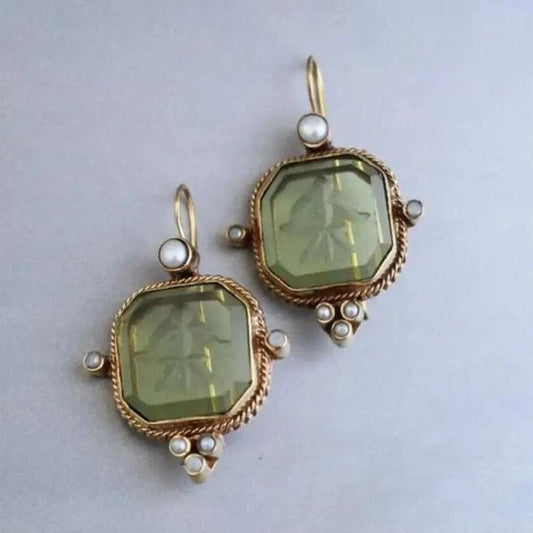 Sage Pearl Drop Earring
