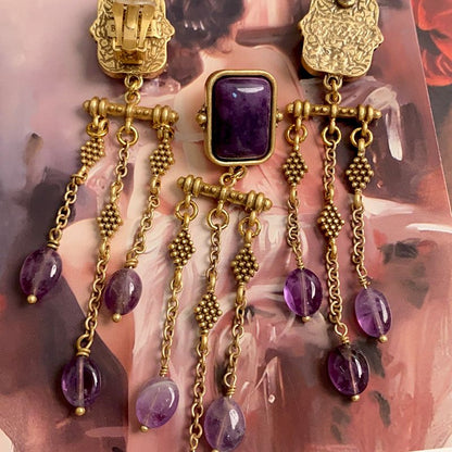 Amethyst Royale Tassel Earrings