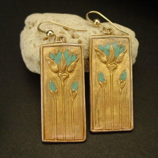 Gilded Lotus Drop Earrings