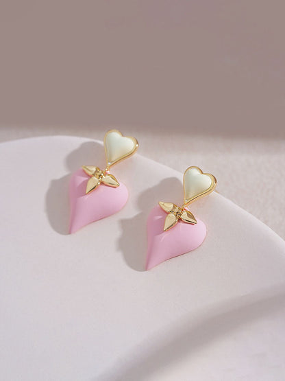 Heart Petal Drop Earrings| No Piercing Needed