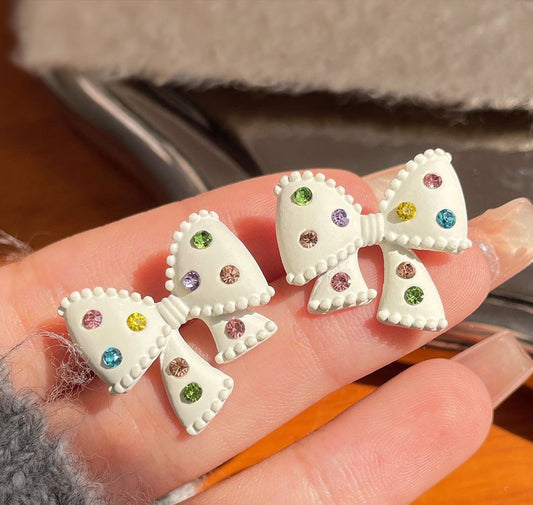 Multicolour Bow Studs