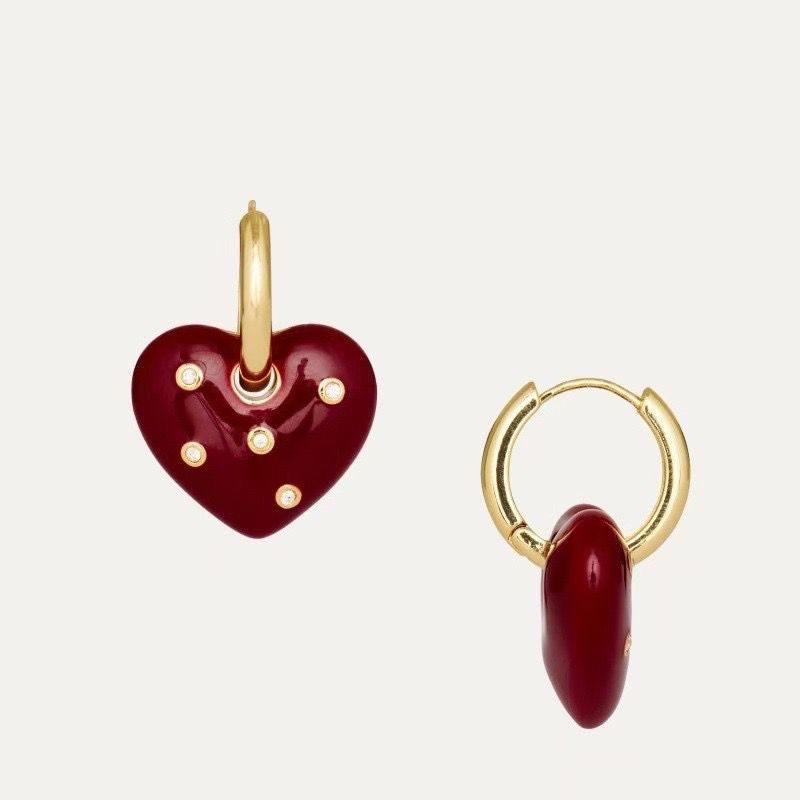 Burgundy Heart Hoops