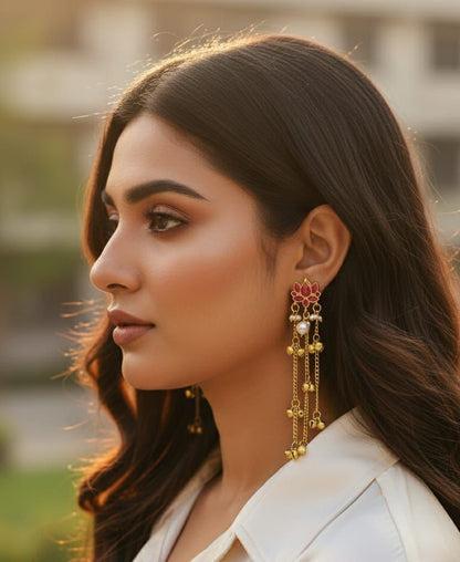 Lotus Ghungroo Earrings