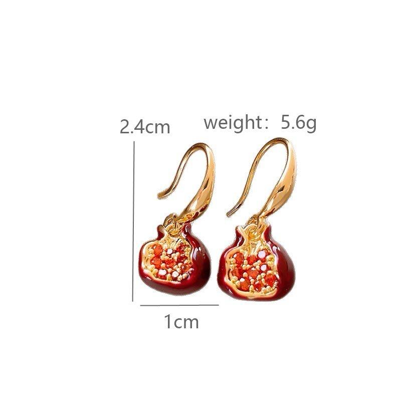 Pomegranate Metal Earrings