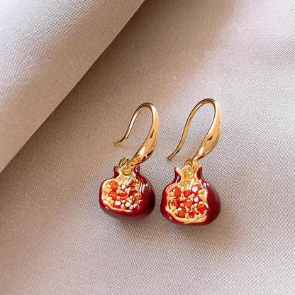 Pomegranate Metal Earrings