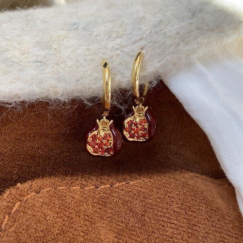 Pomegranate Metal Earrings