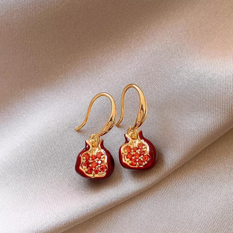 Pomegranate Metal Earrings