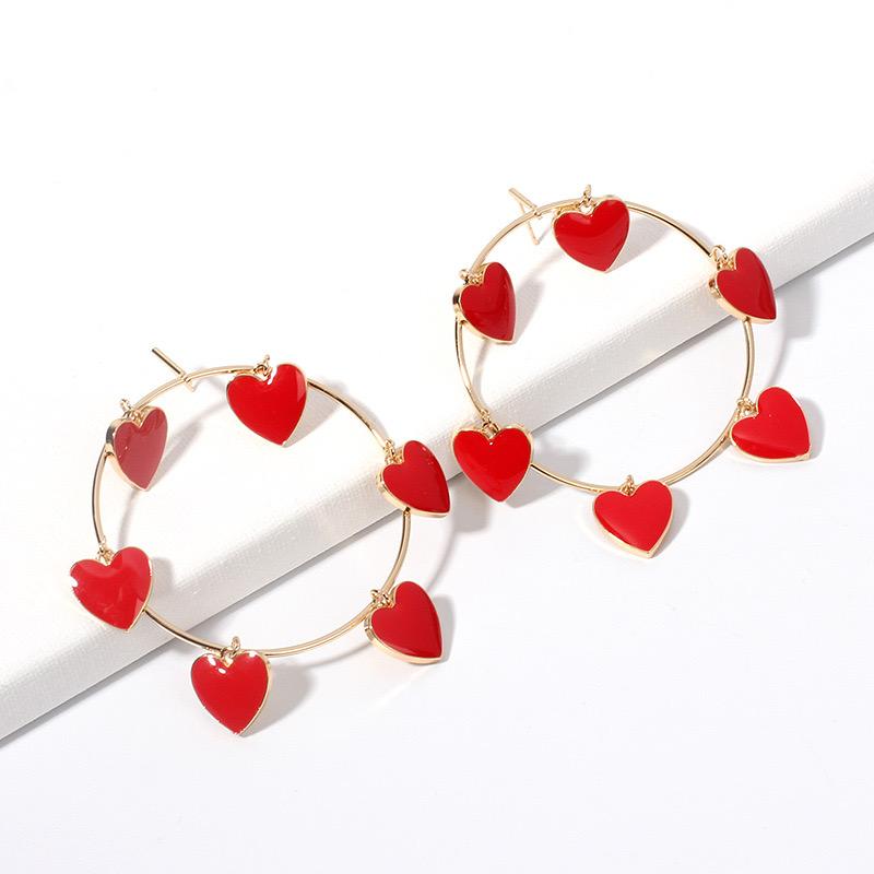 Ferris Wheel Heart Charm Hoops