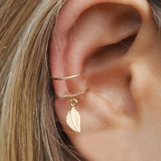 Golden Leaf One Side Ear Cuff