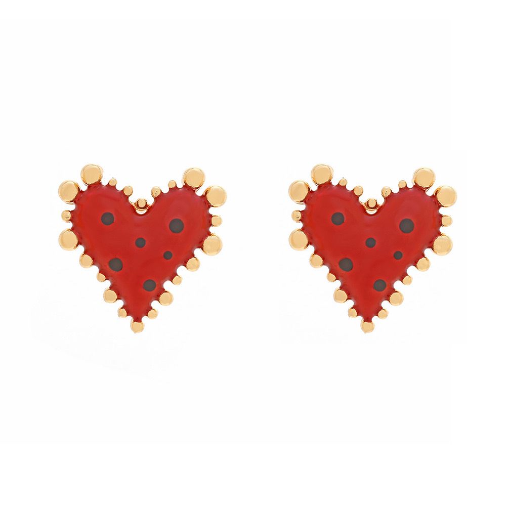 Dot Heart Stud Earrings