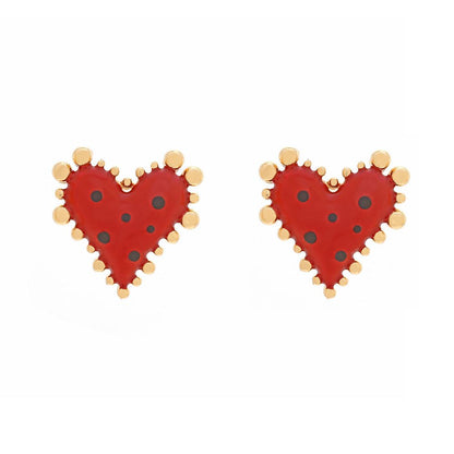 Dot Heart Stud Earrings