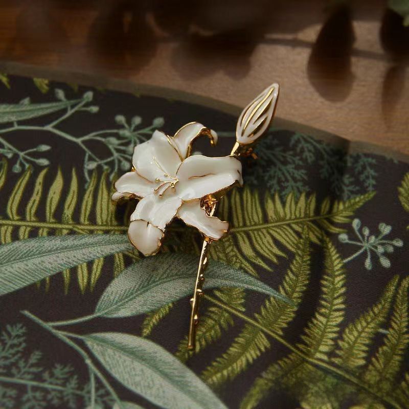 Floral Enamel Brooch