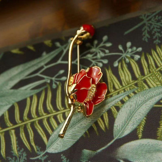 Floral Enamel Brooch