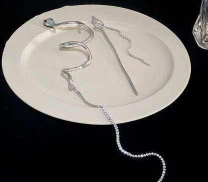 Silver Serpent Hairpin