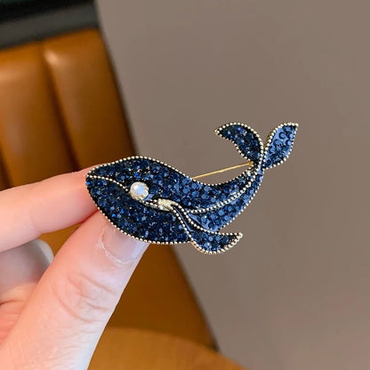 Whale Crystal Brooch