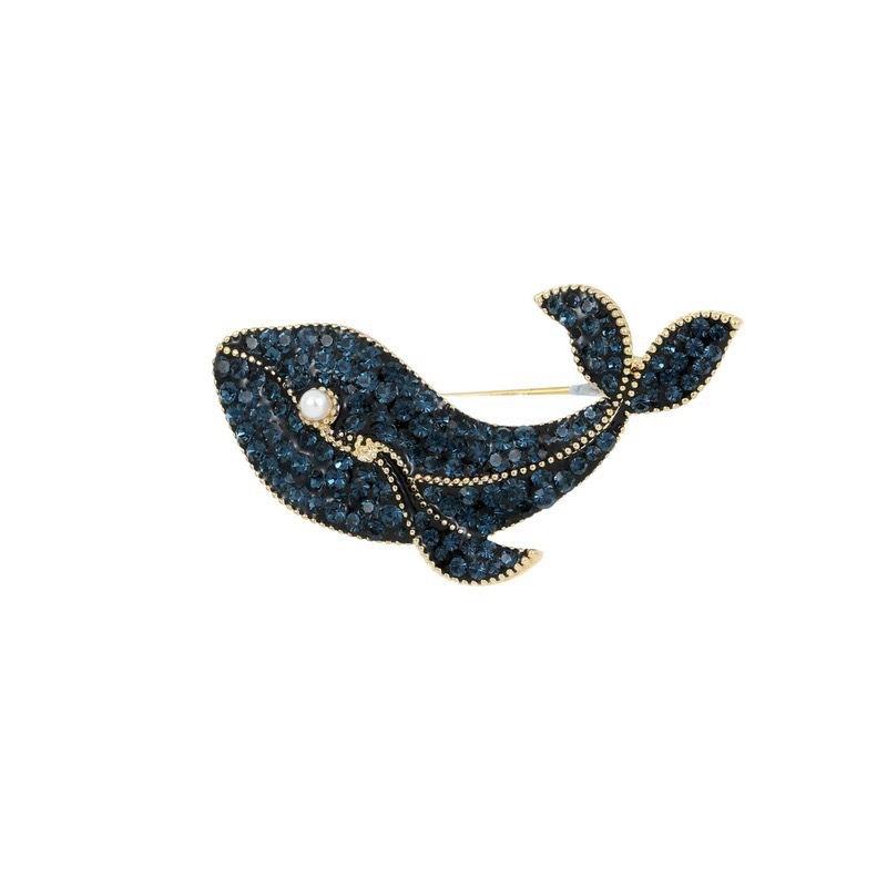 Whale Crystal Brooch