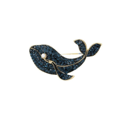 Whale Crystal Brooch