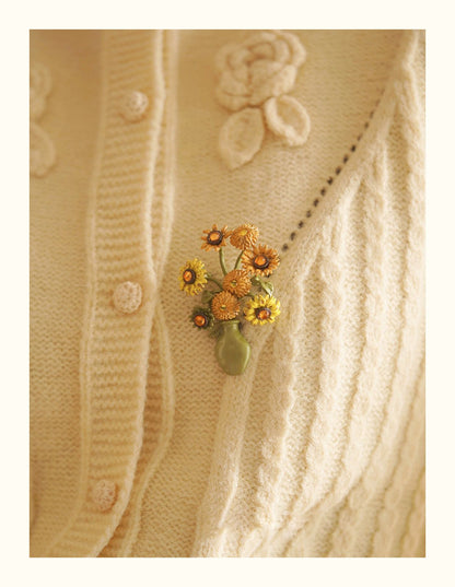 Sunflower Bouquet Brooch