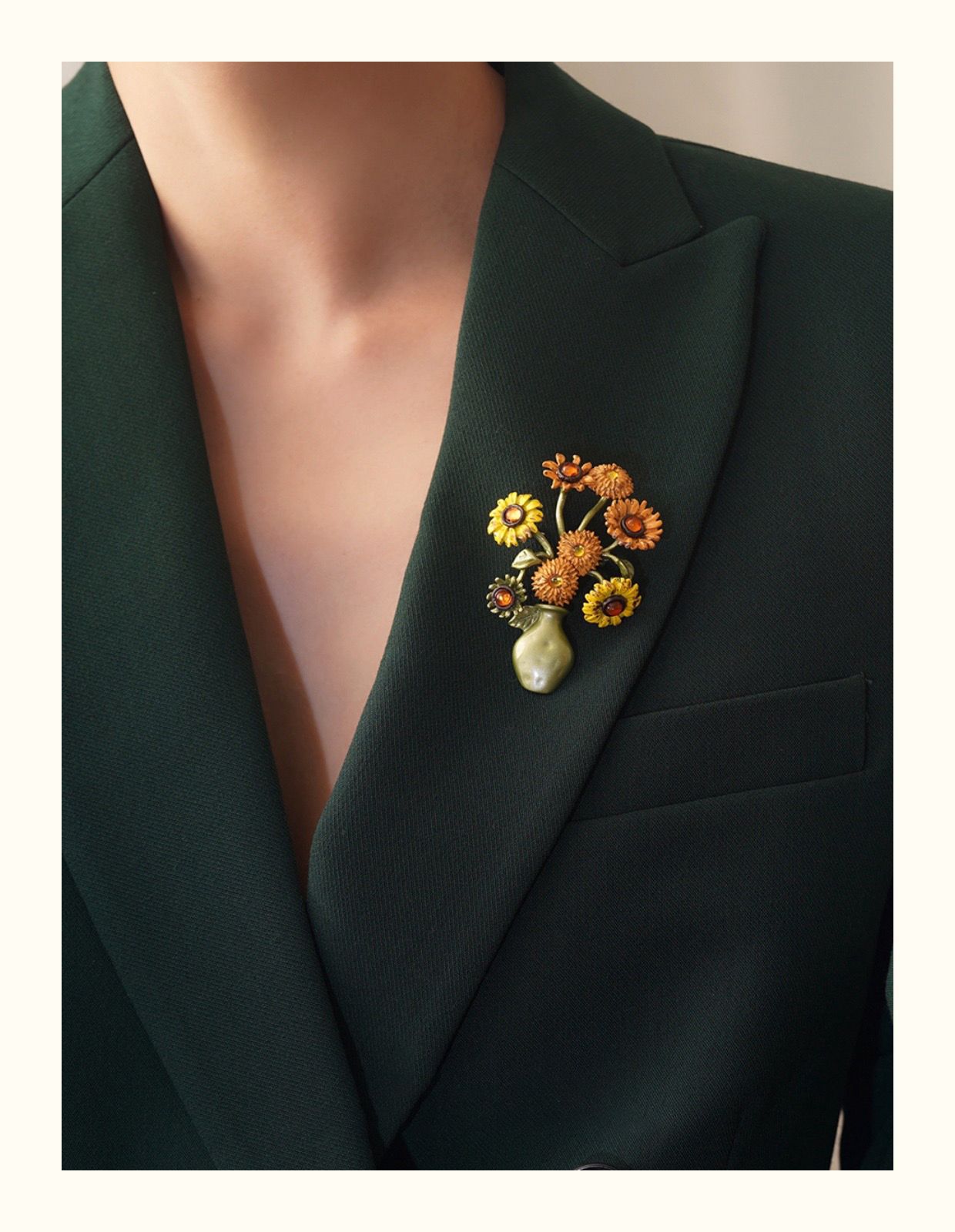 Sunflower Bouquet Brooch