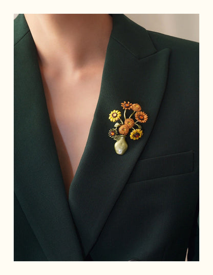 Sunflower Bouquet Brooch
