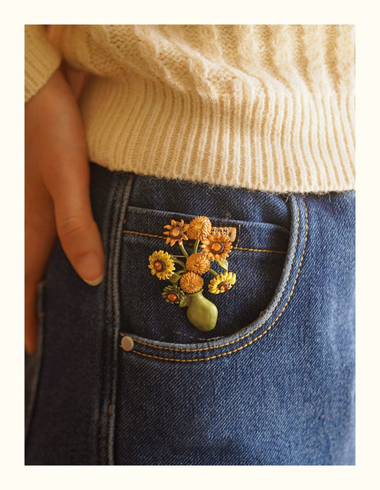 Sunflower Bouquet Brooch