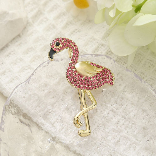 Flamingo Crystal Brooch
