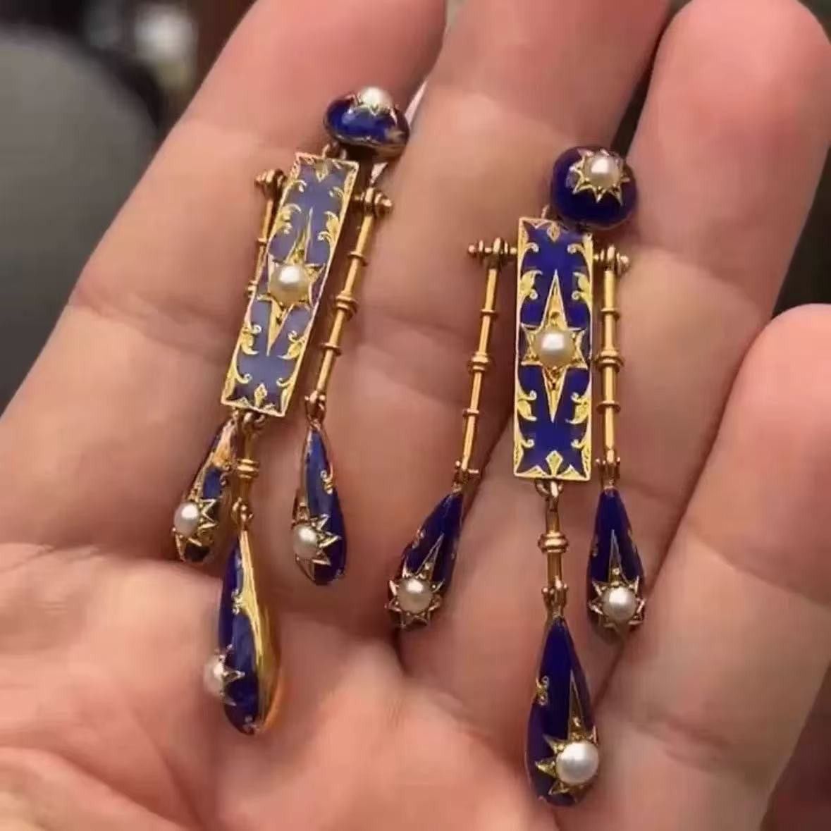 Royale Enamel Drop Earrings