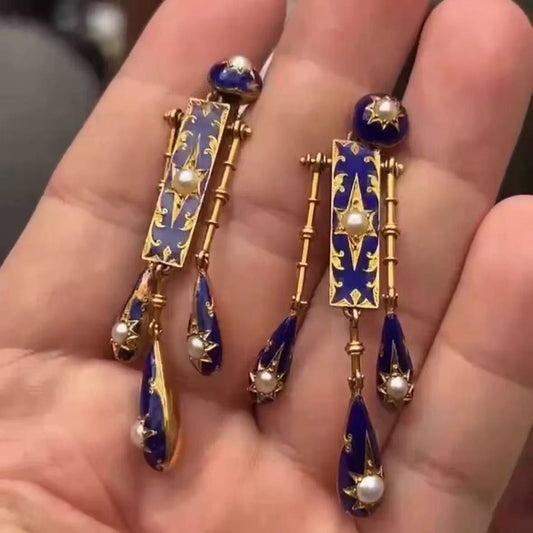 Royale Enamel Drop Earrings