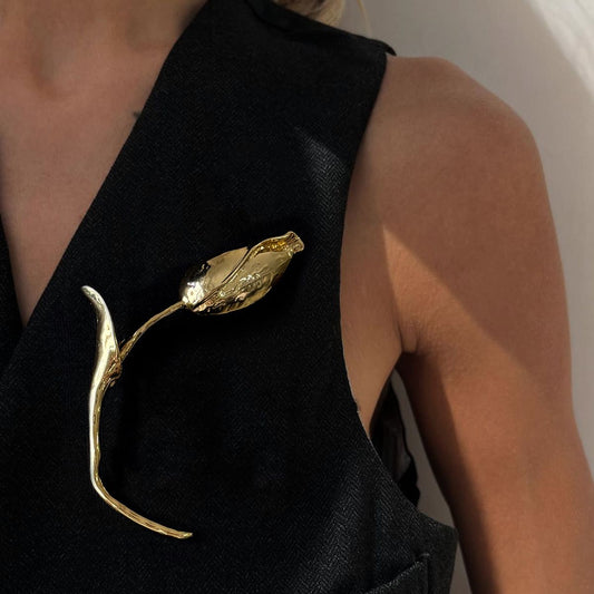 Tulip Metal Brooch