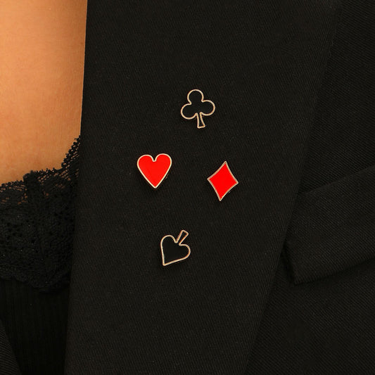Royal Card Suit Brooch Set