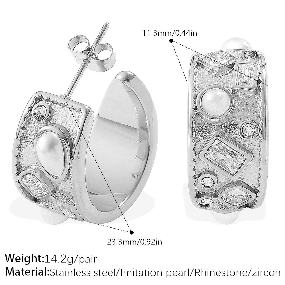 CEO Textured Gem Hoops