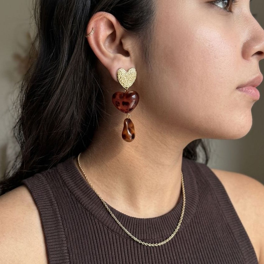 Falling For You Leopard Resin Earrings