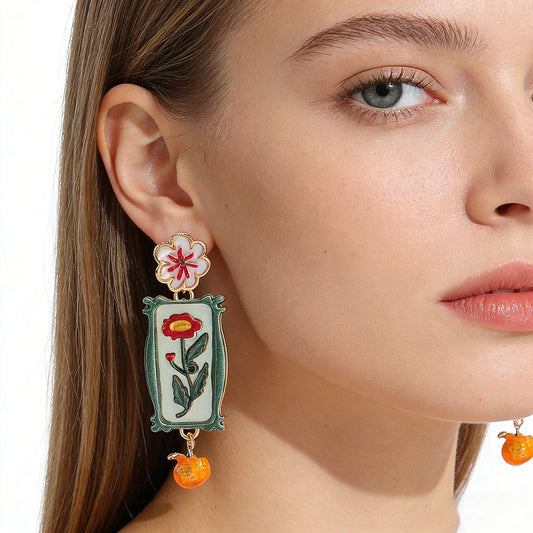 Bloom Frame Drop Earrings