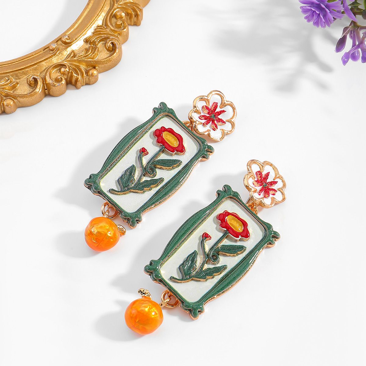 Bloom Frame Drop Earrings